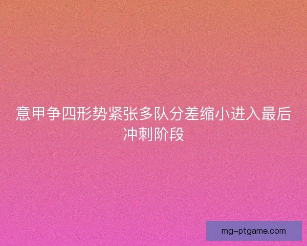 意甲争四形势紧张多队分差缩小进入最后冲刺阶段